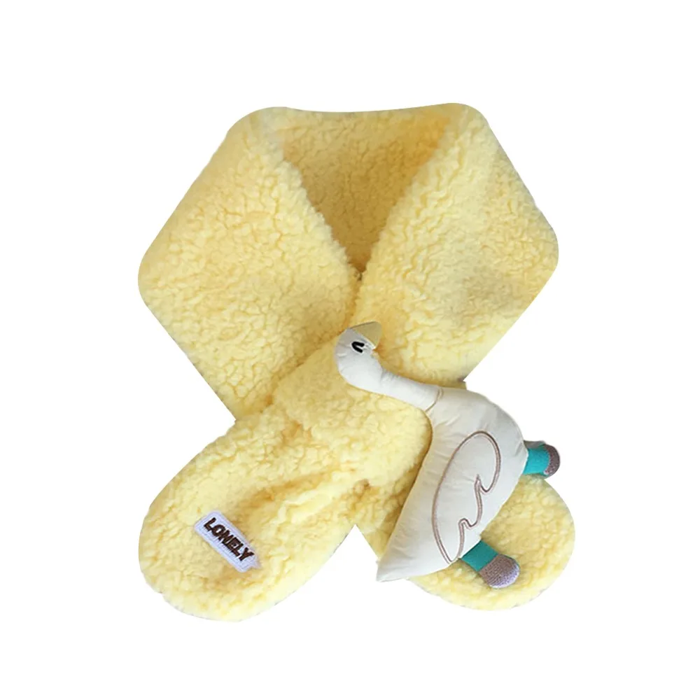 Fashion Warm Kids Winter Scarf Soft Lamb Fleece Scarf Thick Cartoon Baby Shawls Baby Boys Girls