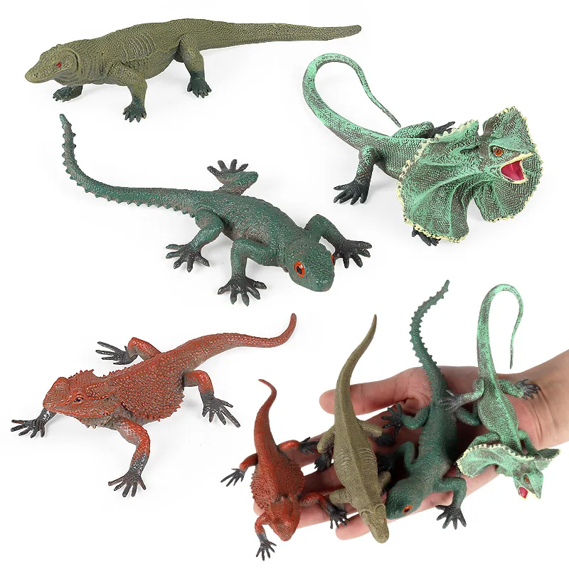 Children's cognitive simulation amphibian and reptile insect model gecko monitor lizard mane lion lizard decoration toy