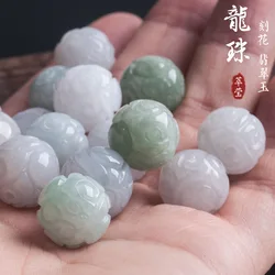 13mm Genuine Grade A Myanmar Jadeite Dragon Jade Beads For Jewelry Making Diy String Bracelet Beaded Necklace Charms Accessories