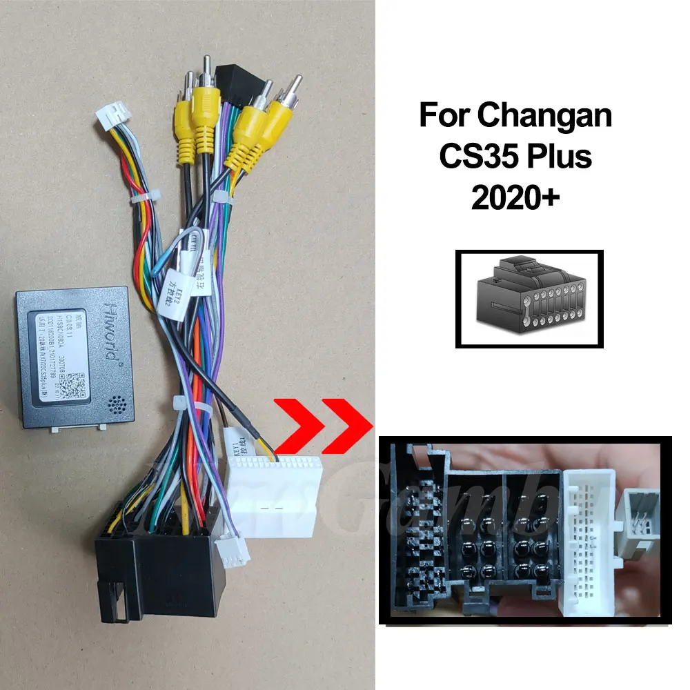 NewGambu For Changan Chanan CS35 Plus 2020 Canbus and cable Audio Adaptor Dash Trim Kits Facia Panel  Radio Player screen 2 Din