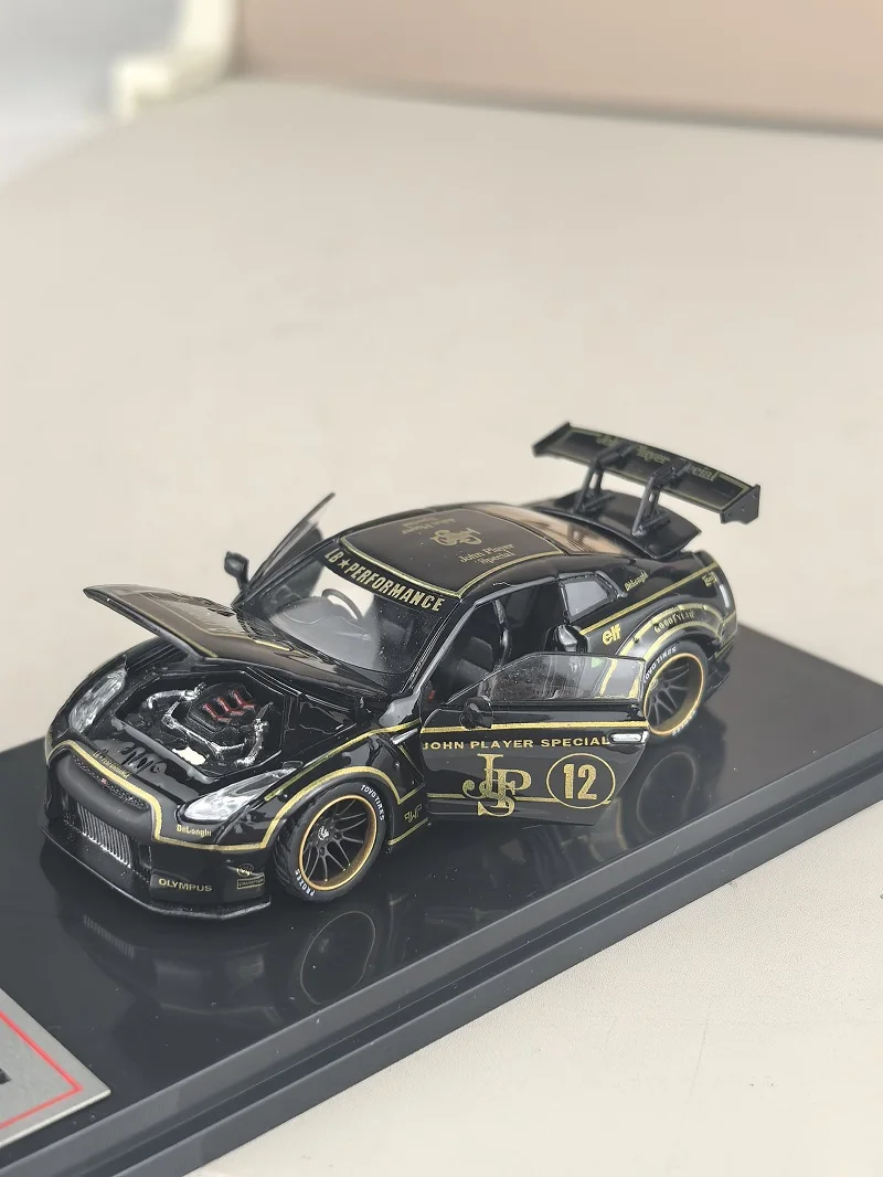 Pressofuso in scala 1:64 LB Nissan GTR R35 Grigio OldTime Simulazione Modello di auto Giocattolo da collezione Regalo Souvenir Display Ornamento