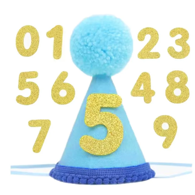 1st Birthday Hat Mini Bow Cone Cap Baby Boys Girl Headbands Happy Birthday Baby Shower Anniversary Party Hats For Kids Adults