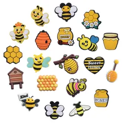 Bee Shoe Charms for Crocs Accessories Sandals Kids Clogs Pins Boy Girls Badges Men Jeans Women Decorations Buckle Shoes