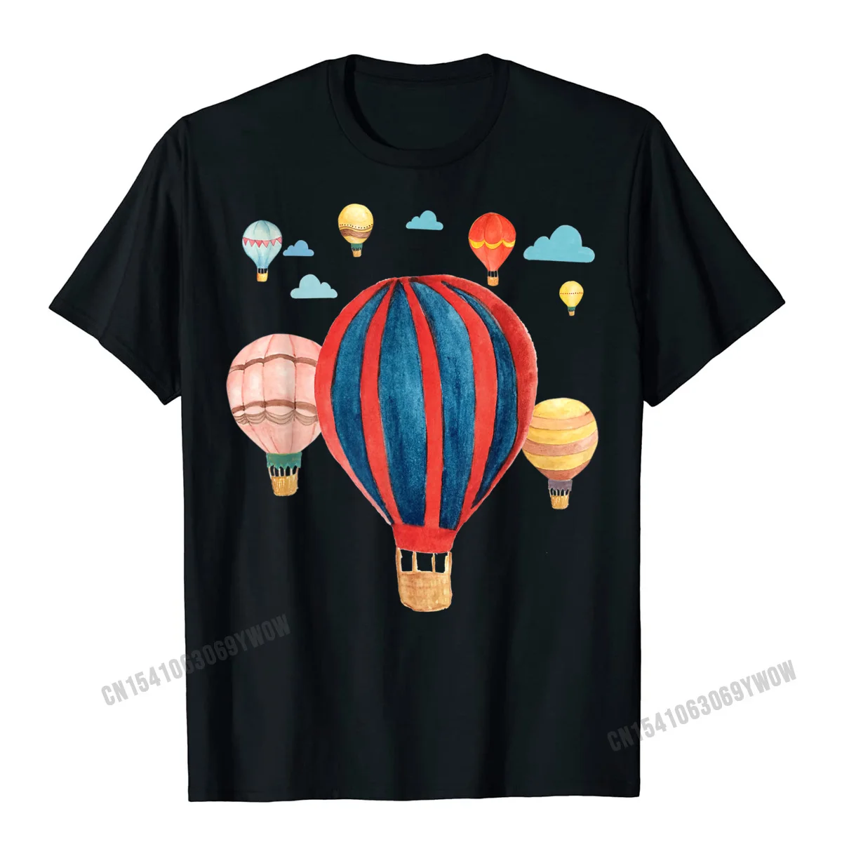 

Cool Watercolor Hot Air Balloon - Ballooning Lover T-Shirt Graphic Boy Tops Shirt Casual T Shirts Harajuku Cotton Fitness Tight