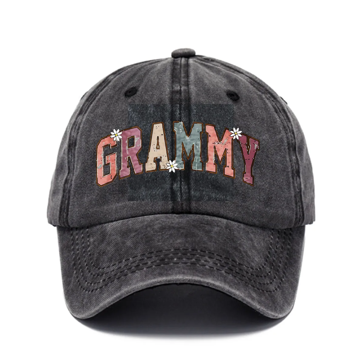Boné de Beisebol Vintage Feminino Grammy - Ajustável, Leve, Ideal para Primavera e Verão, Estampa Icônica de Gramofone, Presente Casual