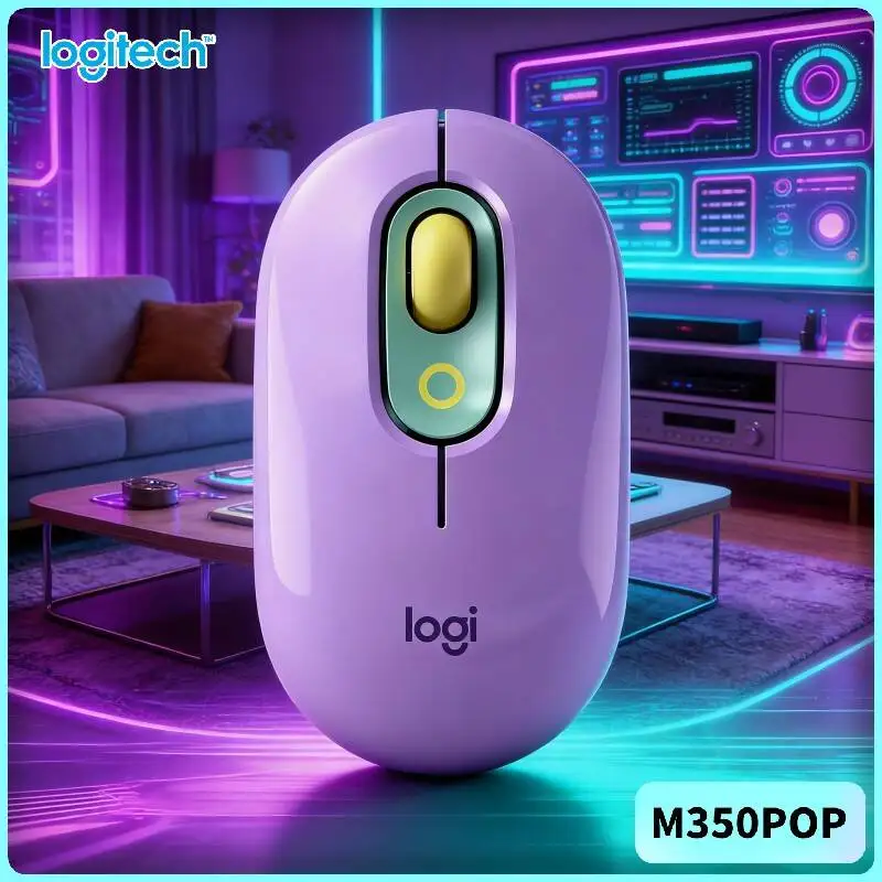 Souris sans fil Logitech M350 POP, 3 boutons, capteur optique, mince et compacte, pour mini-netbook compact et ordinateur portable ultra-portable