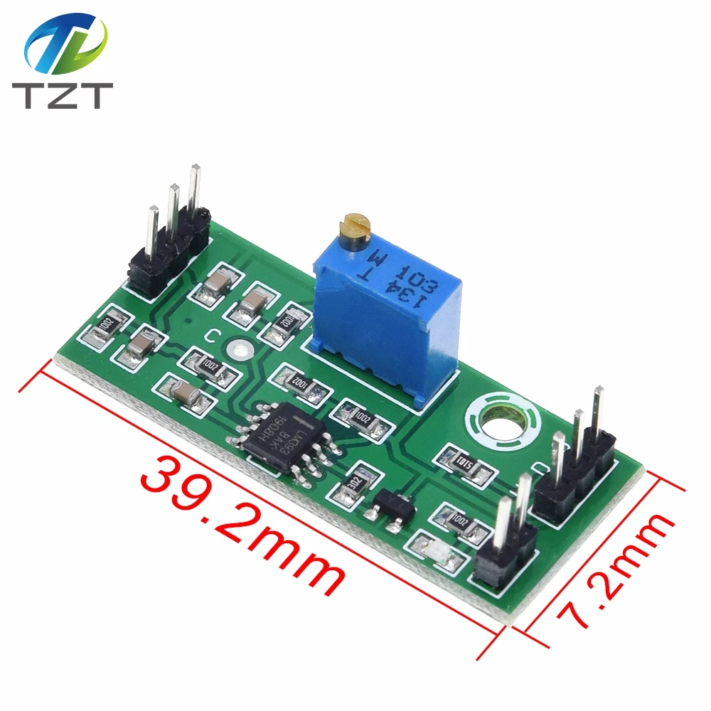 LM393 Voltage Comparator Module Signal Waveform Adjustable High Low Level/Load Drive Dual Channel 4.5-28V High Voltage Module