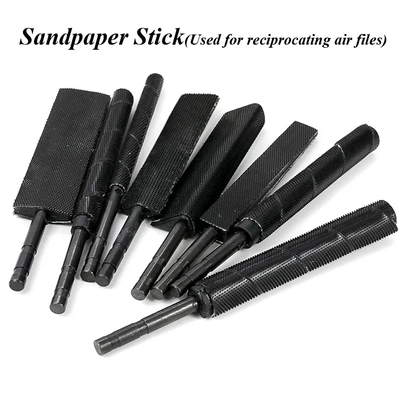 Shaped Sand Paper Stick for Reciprocating Air Files Shank 5MM Frosted Paper Stick Edge Trimming Sand Rod for Machine AF5/AF10