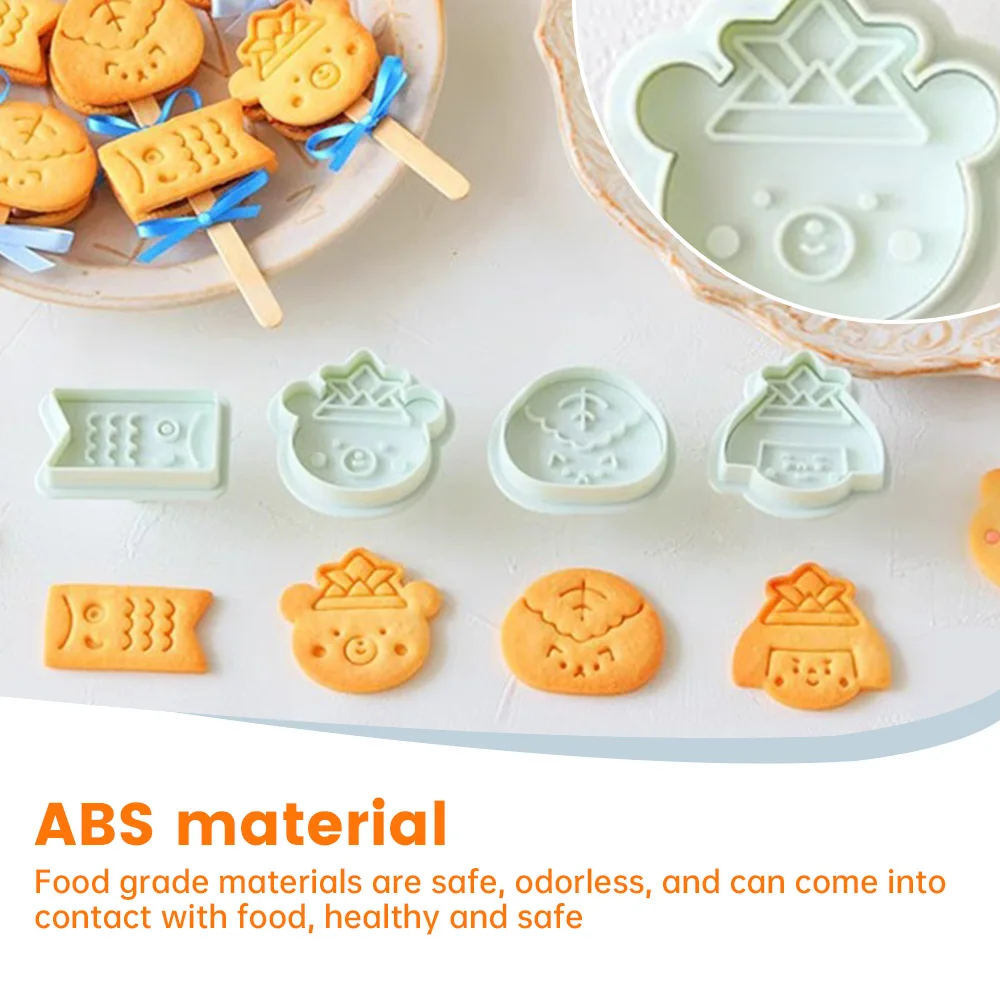 Cartoon Cute Cookie Mold Set Party Cute 3D Stereo Pressing Biscuits Cutting Mold DIY Flip Sugar Baking Tool Children's Day Gift