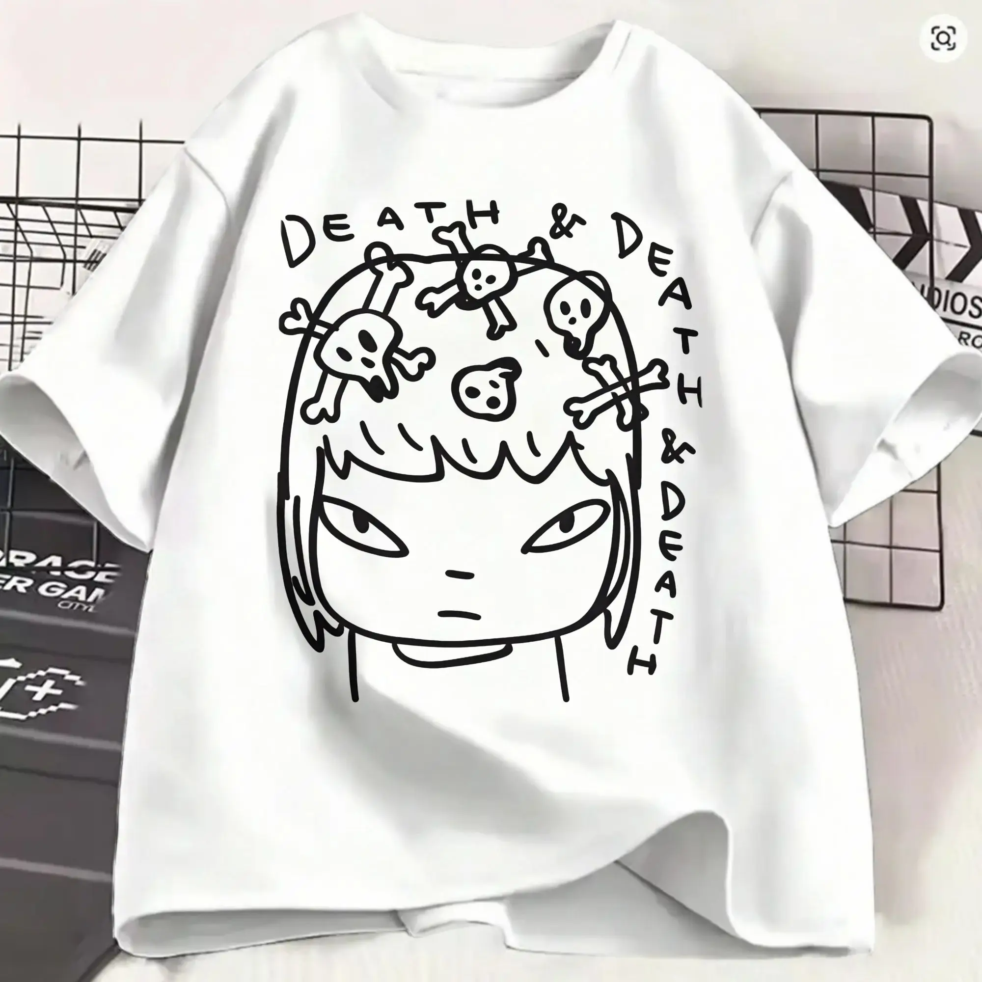 Harajuku T Shirt Summer Yoshitomo Nara Popular T-Shirts  100 Cotton Tee Shirt for Adult Y2K Retro Design Short Sleeve Tops
