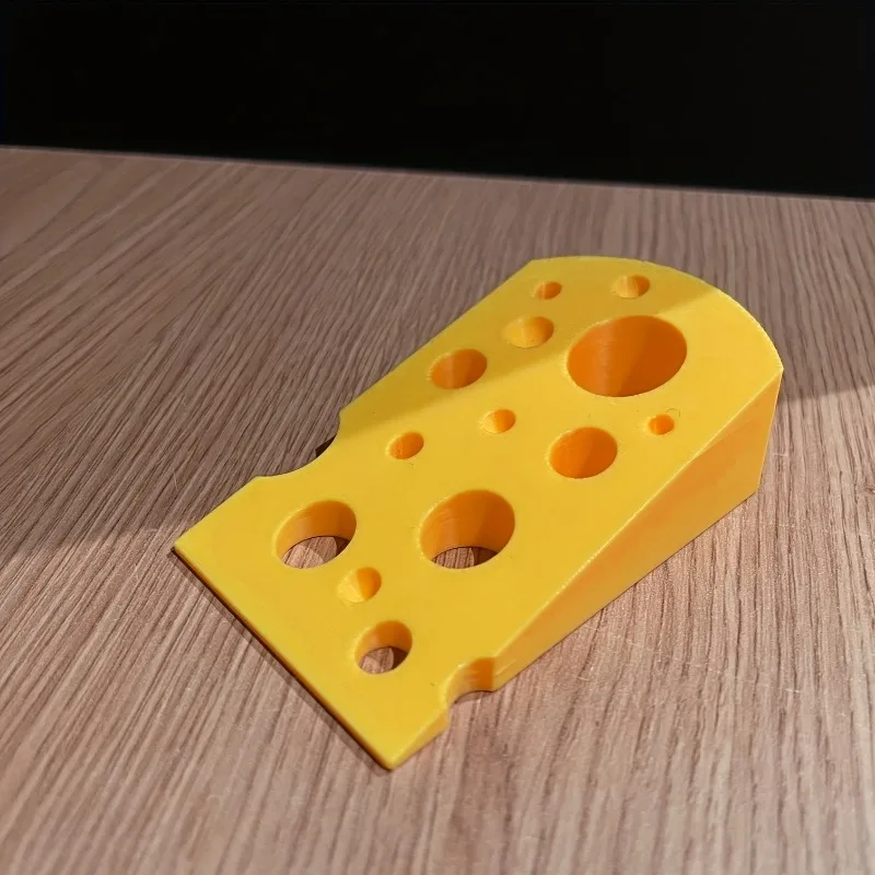 Door Stopper- Cute Cheese Shape- Under-Door Safety Bumper, Suitable for Rooms, Bedrooms, Main Doors- No Screws/Easy to Install