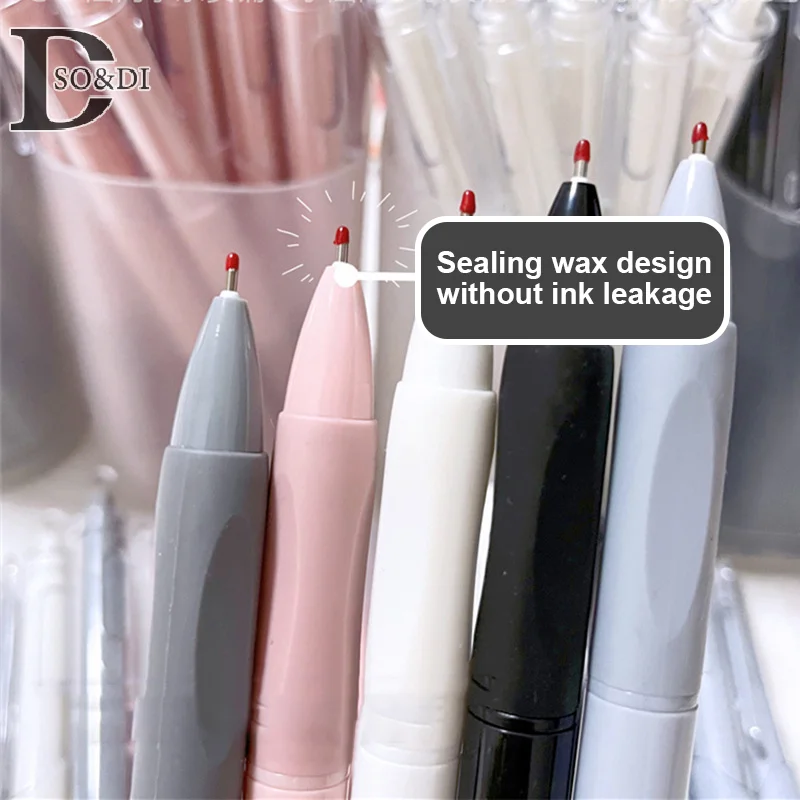 5/10Pcs Creative Pressing Gel Pen Kawaii Quick-drying Pen Smooth Writing Neutral Pens School Supplies Student Stationery