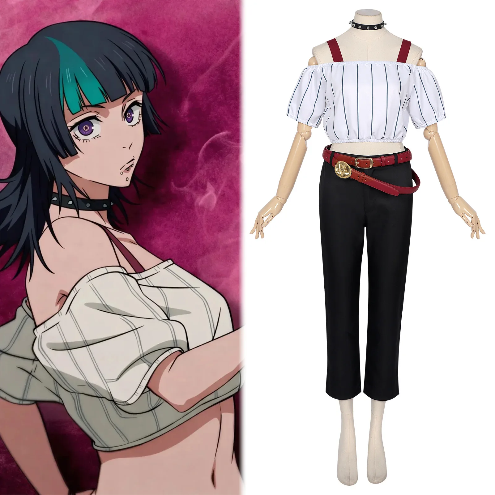 

Костюм для косплея Киры Хоси из аниме Jujutsu Kaisen (JJK) в стиле «Игра на выживание», женский, для взрослых, на Хэллоуин, для женщин и девушек