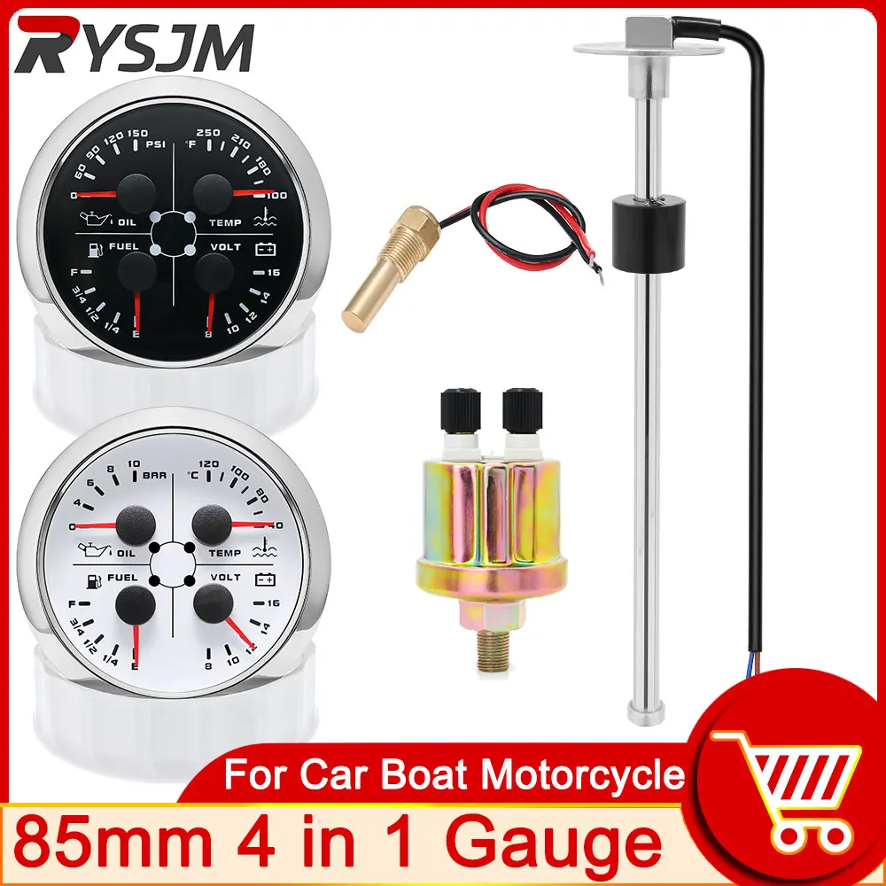 85MM Gauge 4IN1 Oil…