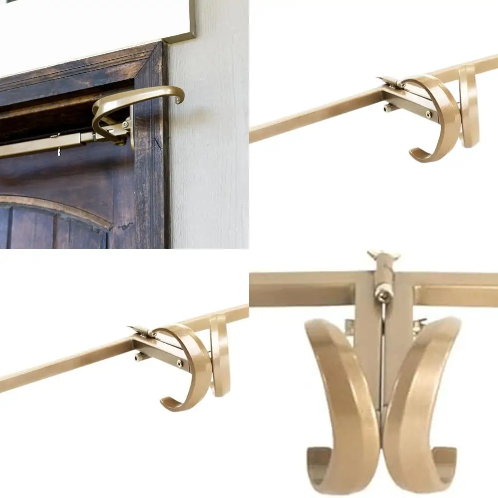 

Adjustable Heavy-Duty Cast Iron Christmas Door Hanger - No Damage Needed, Fits Various Widths