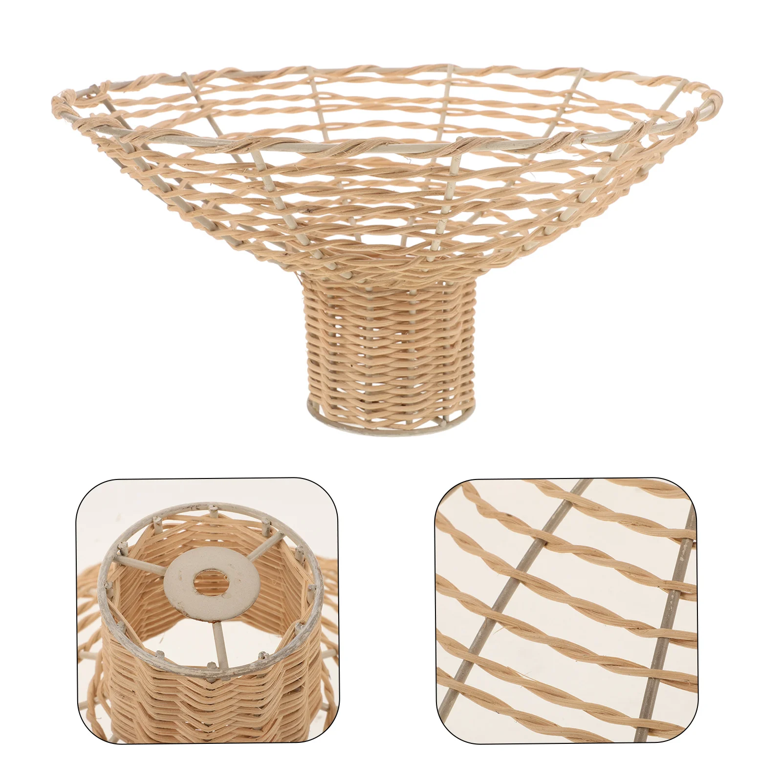 

Woven Boho Rattan Lampshade Small Handcrafted Minimalist Lamp Cover for Table Desk Floor Lighting Rattan Lamp Shade