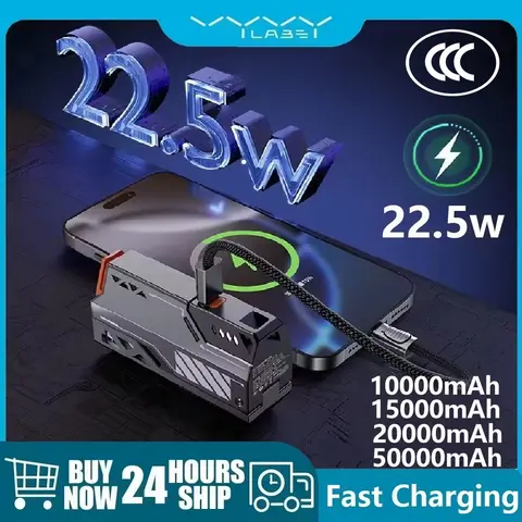 비빌랩스 10000-50000mAh 탈착식 보조배터리 22.5W 고속 충전 외장 배터리 휴대폰용 교체 가능 배터리