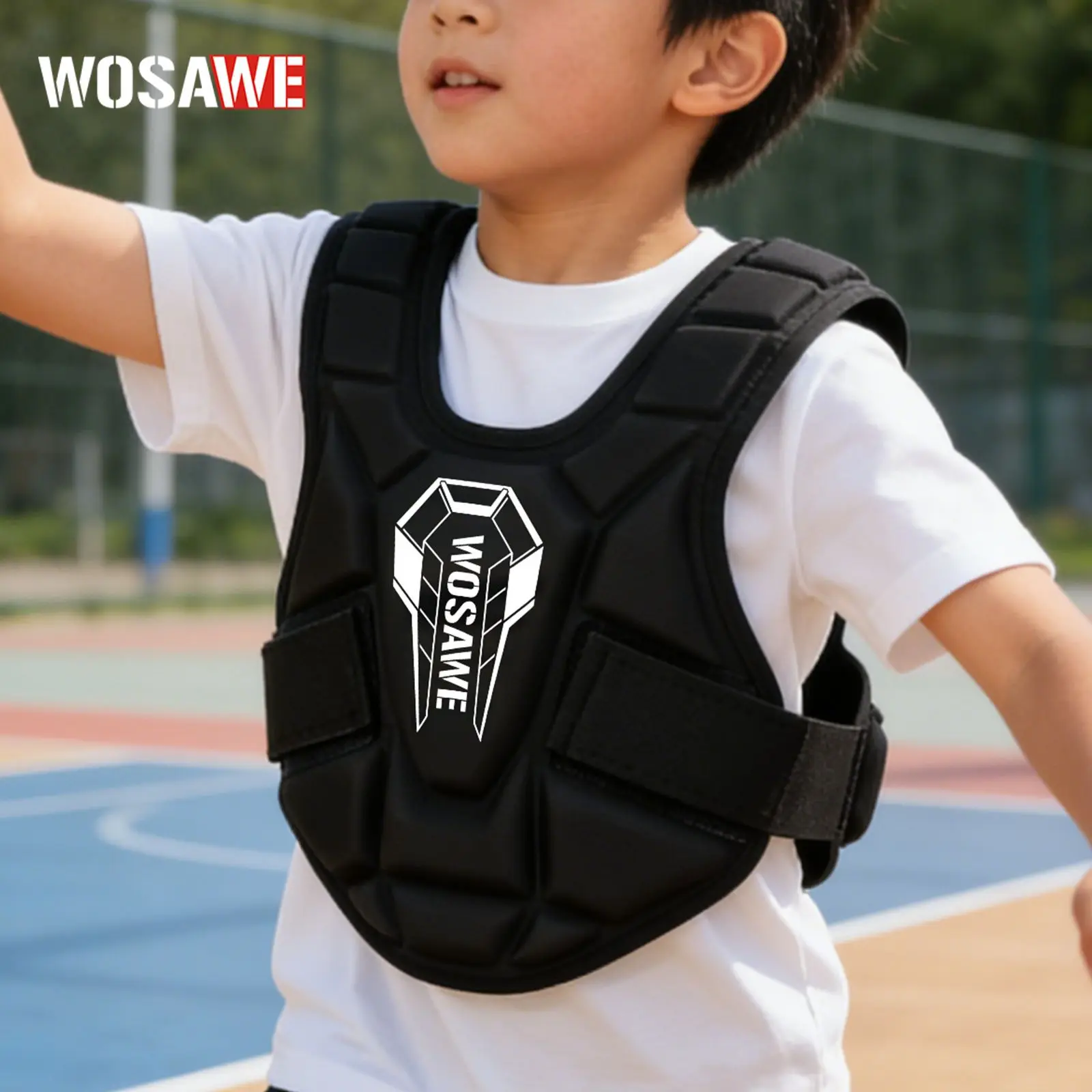 WOSAWE Youth Chest Vest Kids Motocross Waistcoat Motorcycle Chest Back Vest For Roller Skating Soccer Football