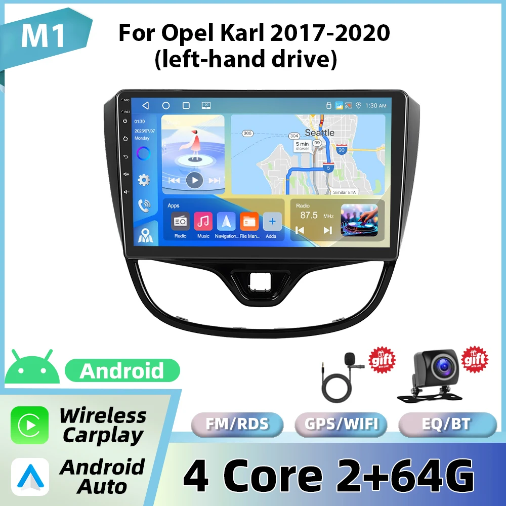 Podofo Draadloze Carplay Android Auto Radio Voor Opel Karl 2017-2020 (links) Auto Intelligente Systemen GPS BT FM/RDS 2din Autoradio