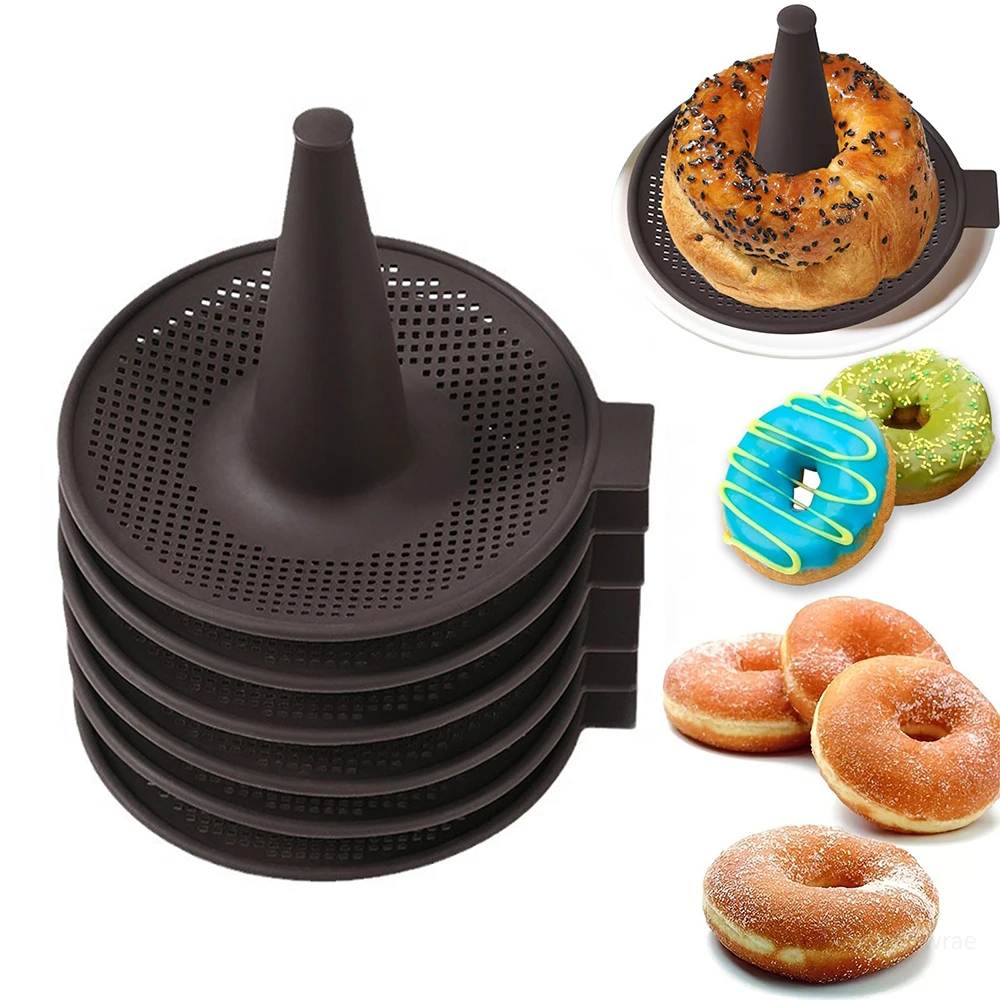 6Pcs Donut Pans Silicone Baking Mold Conical Shape Silicone Molds for Pastry Molds for Bagel and Doughnut Cake Pans Baking Tools