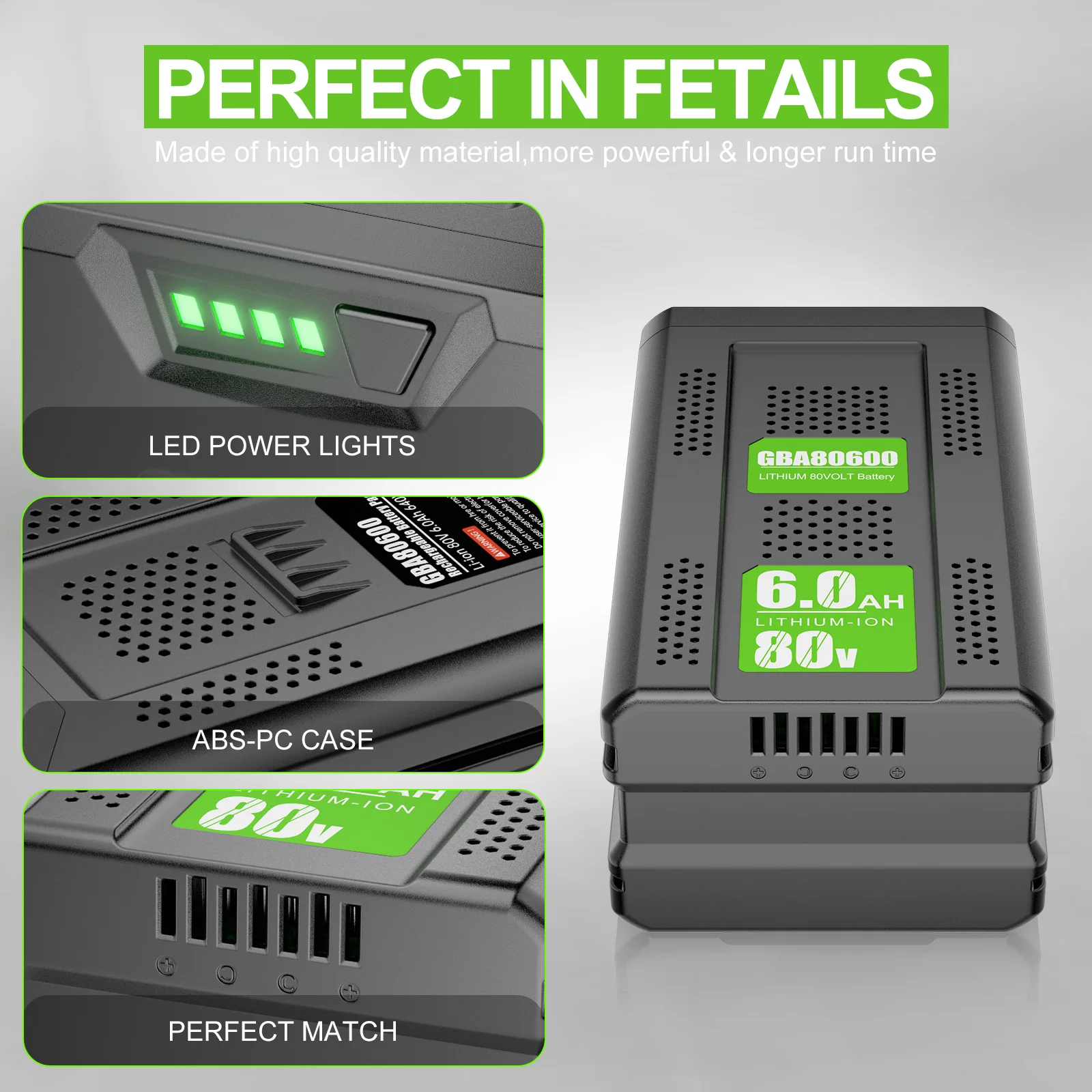Akumulator zamienny do Greenworks GBA GBA80600 80V 6000mAh, kompatybilny z GBA80200 80V, akumulator do elektronarzędzi bezprzewodowych. — zdjęcie produktu 3
