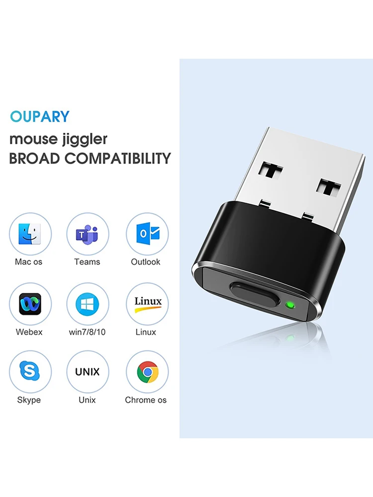 มินิเมาส์จิกเกลอร์ ปุ่มเปิด/ปิด USB อัตโนมัติ ปลั๊กแอนด์เพลย์ ไม่ถูกตรวจจับ ช่วยให้คอมพิวเตอร์ไม่เข้าสู่โหมดพัก สำหรับแล็ปท็อปและเดสก์ท็อป