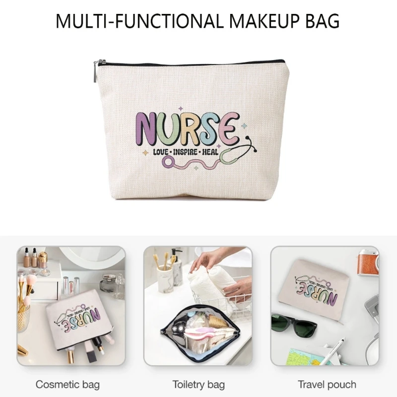 Vielseitige Aufbewahrungs-Make-up-Tasche mit inspirierenden Buchstaben, Kosmetiktaschen, geeignet für die Organisation von und