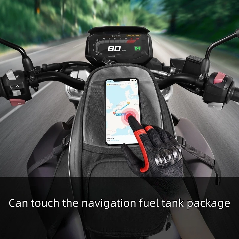 

Magnetic motorcycle fuel tank bag, rider motorcycle backpack crossbody bag, off-road magnetic portable quick release bag, touch