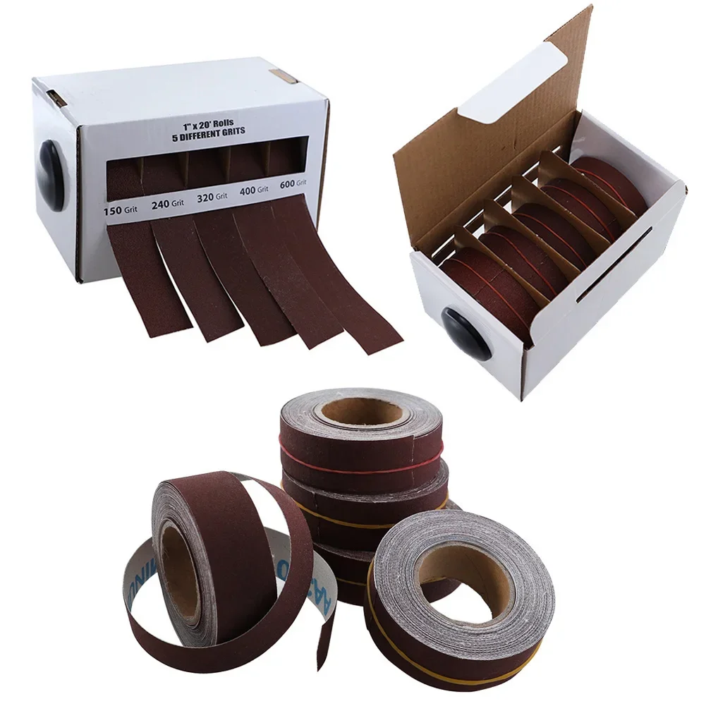 Sandpaper Roll Set Emery Cloth Roll Polishing Sandpaper Grinding Woodworking Sanding Belt Roll For Metalworking