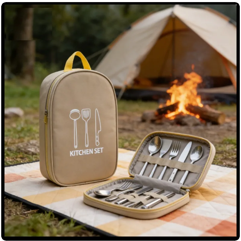 

Портативная сумка для хранения кухонной утвари и столовых приборов для пикника и кемпинга