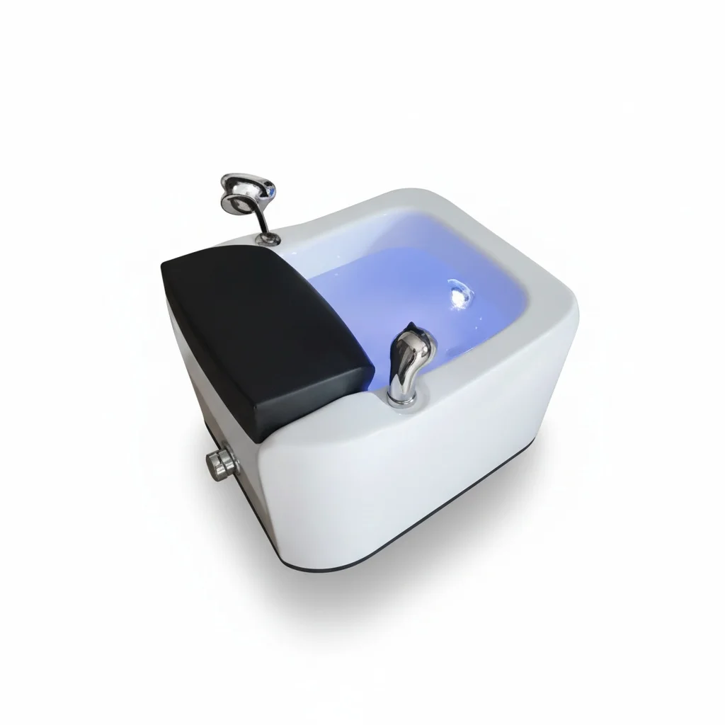 

Portable Acrylic Pedicure Sink with Magnetic Jet Spa Basin, Pipeless Foot Spa Bowl Fit for Nail Salon Chair, Pedicure Chair