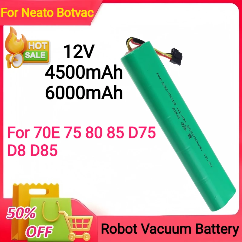 

12V 4500/6000mAh Ni-MH Battery for Neato Botvac 70E 75 80 85 D75 D8 D85 Robot Vacuum Battery