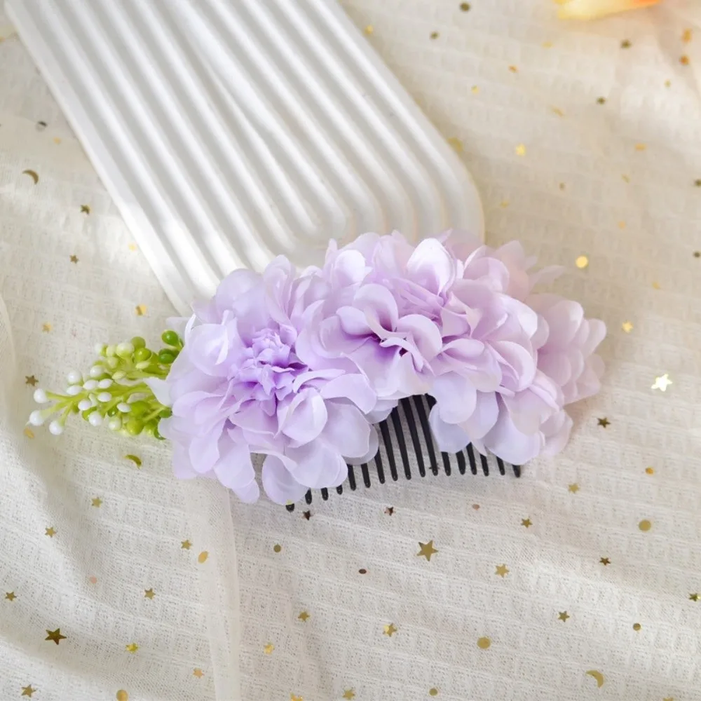 

Handmade Sweet Flowers Hairpin Thai Style Headwear Floral Hair Comb Cloth Plastic Chignon Hair Clips Girls
