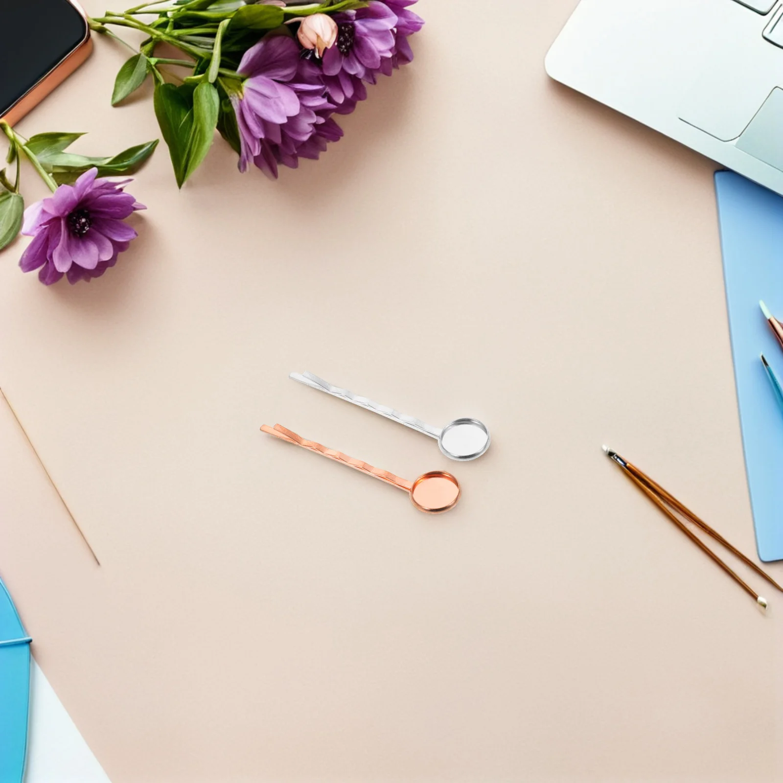 

40pcs Barrettes Base 12Mm Blank Bezel Tray Metal For Diy Hair Clips Making Accessories Thick Hair Claw Clip Iron Craft Hairpins