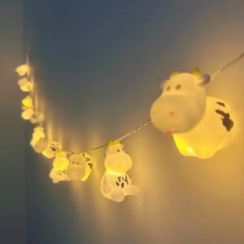 Nice LED Vinyl Lighting Strings Cartoon Cow Decoration Light ForcChildren's Room