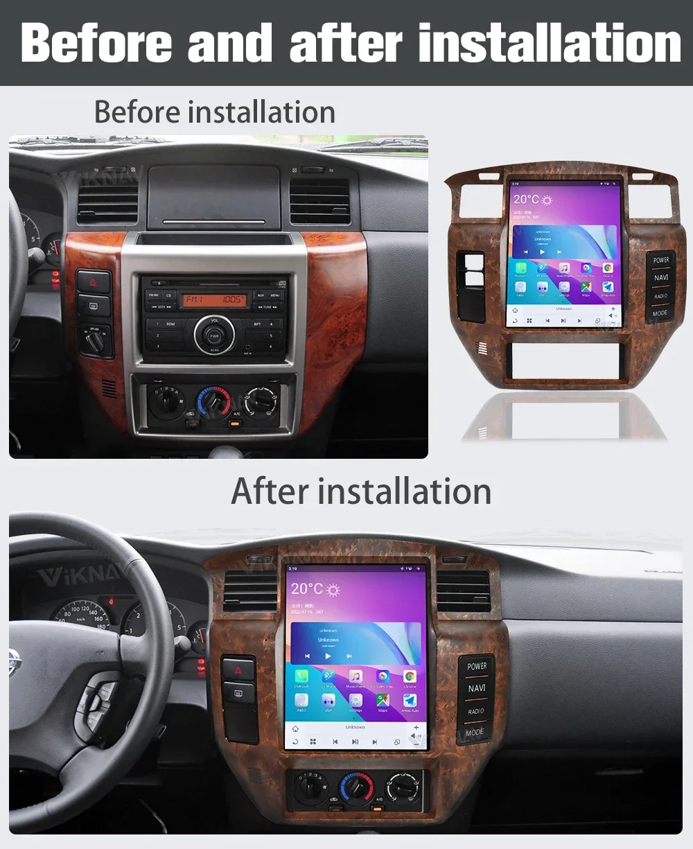 Viknav 12.1 inch Android Car Radio For Nissan Patrol Y61 2004-2019 Multimedia Player Carplay Auto Stereo Receiver GPS Navigation