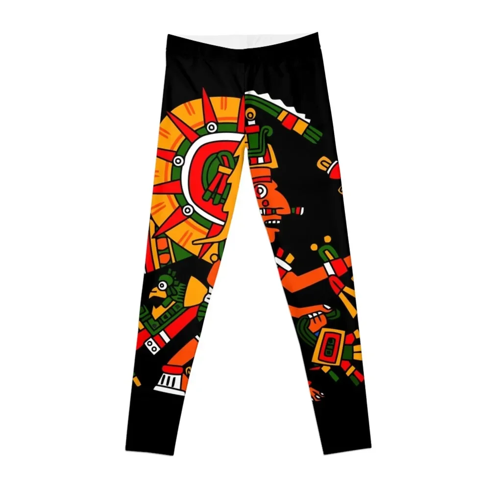 

Aztec Deity Tonatiuh, "Movement of the Sun", "The Fifth Sun", Codex Cospi. Leggings Sportswear woman gym Womens Leggings