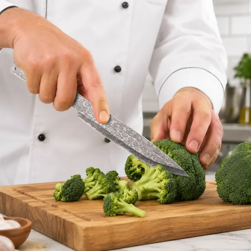 Faca de cozinha em aço inoxidável WXCOO com capa, faca para cortar carne, faca para churrasco, para cortar carne e frutas, faca de açougueiro, acessórios de cozinha.