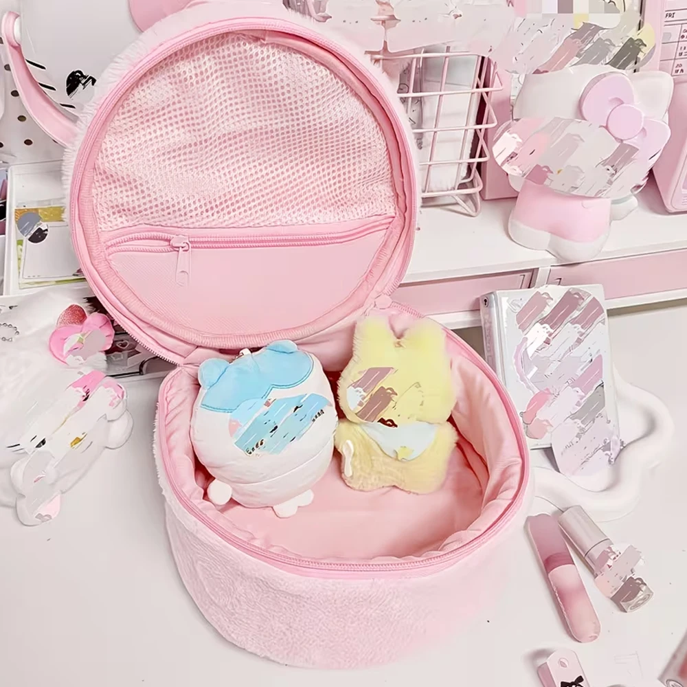 Erdbeerförmige Plüsch-Clutch mit großem Fassungsvermögen, Make-up-Tasche mit großem Fassungsvermögen, süße Aufbewahrungstasche, Aufbewahrung für Toilettenartikel, Aufbewahrung für Hautpflegeprodukte, tragbare Make-up-T – Detail 5