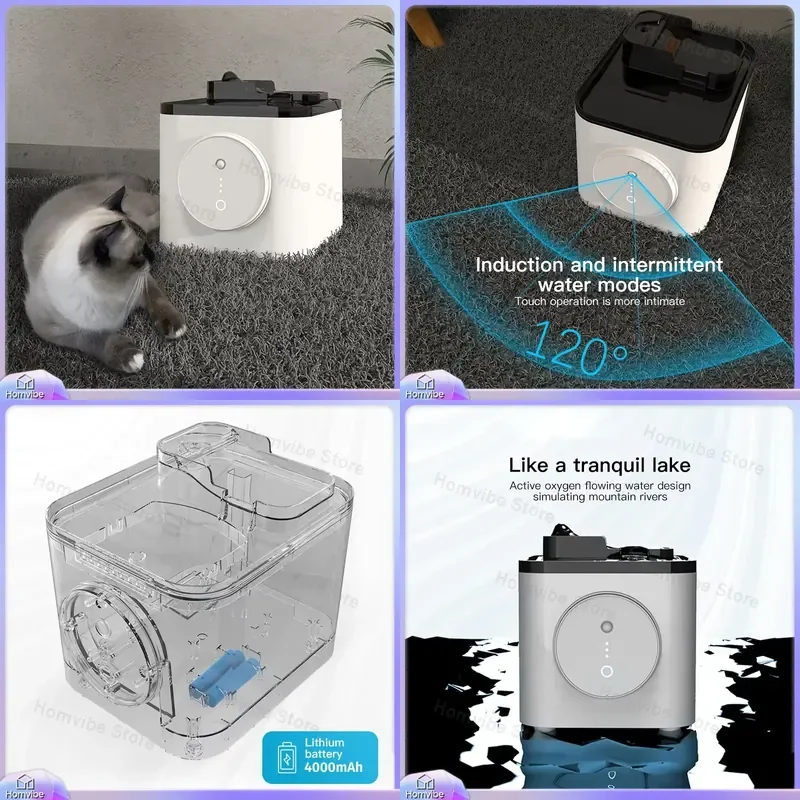 

Automatic Pet Water Fountain for Cats and Dogs with Smart APP Control Waterproof LCD Display Modern Design Durable Indoor Use