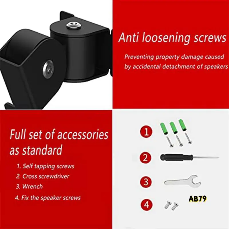 4X Wall Mount Bracket For Sonos Era 100, Wireless Speaker Space Saving Smart Home Metal Wall Stand Holder, Black