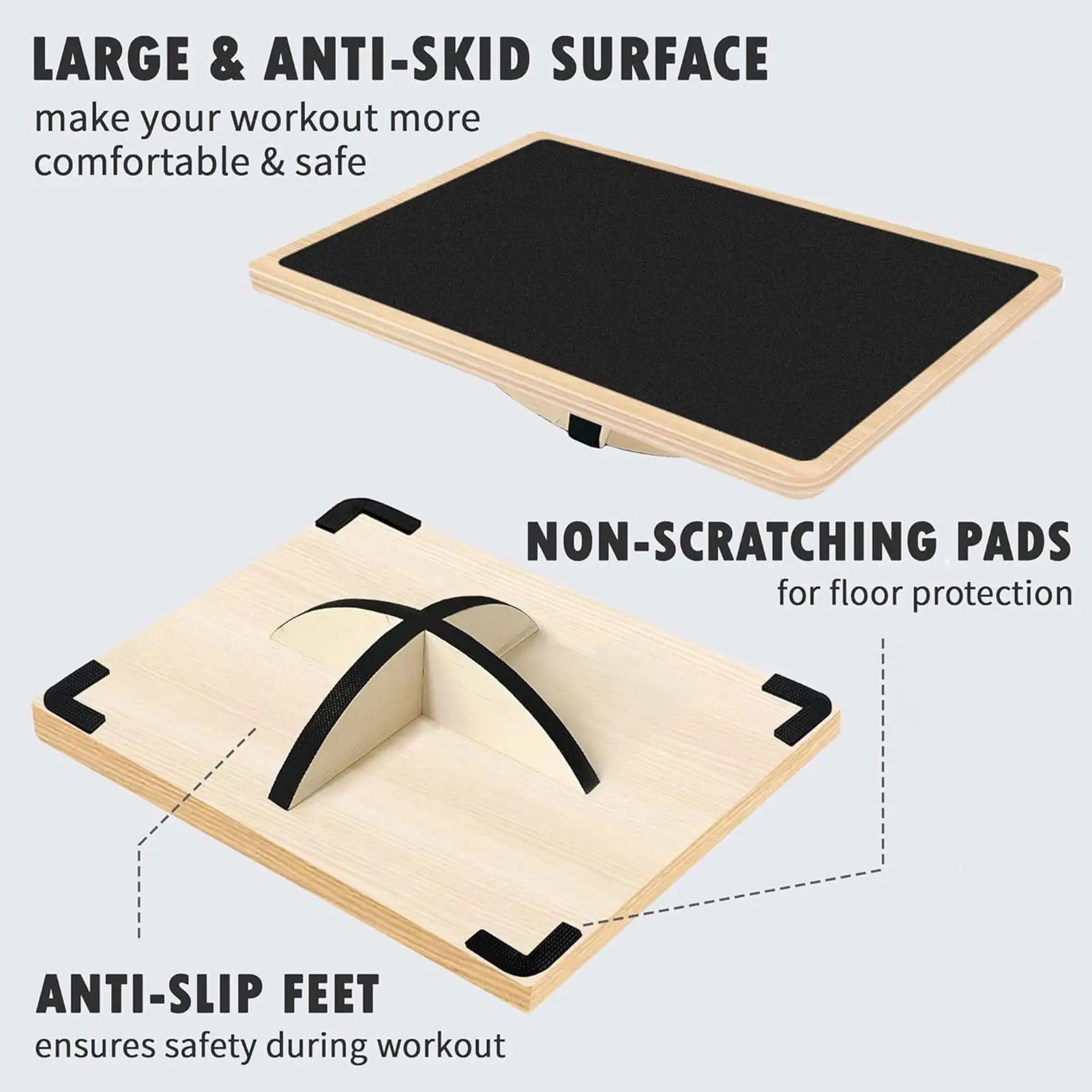 

Balancing Board Portable Professional Wood Core Trainer Standing Desk Wobble Board For Dorm Office Apartment Bedroom Living Room