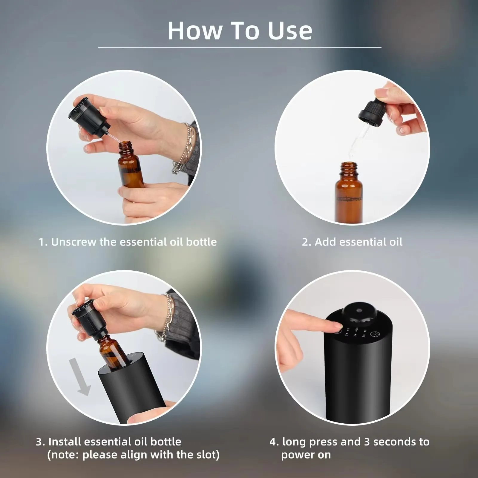 Waterless Essential Oil Diffuser for Home or Car