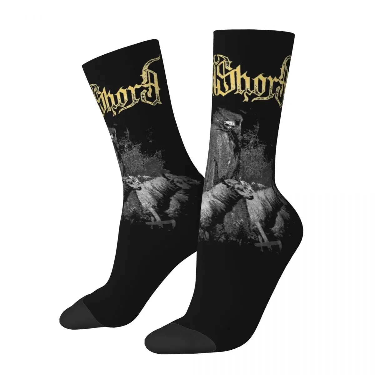 Autumn Winter Hip-hop Men's Women's Lorna Shore Music Socks Non-slip Crew Socks