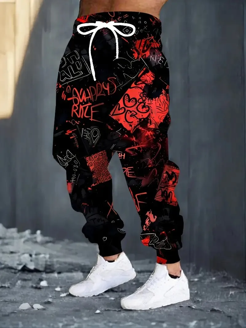 

The new men's long pants for Spring and Autumn 2025 are comfortable soft casual roller skating and 3D printed street men's wear