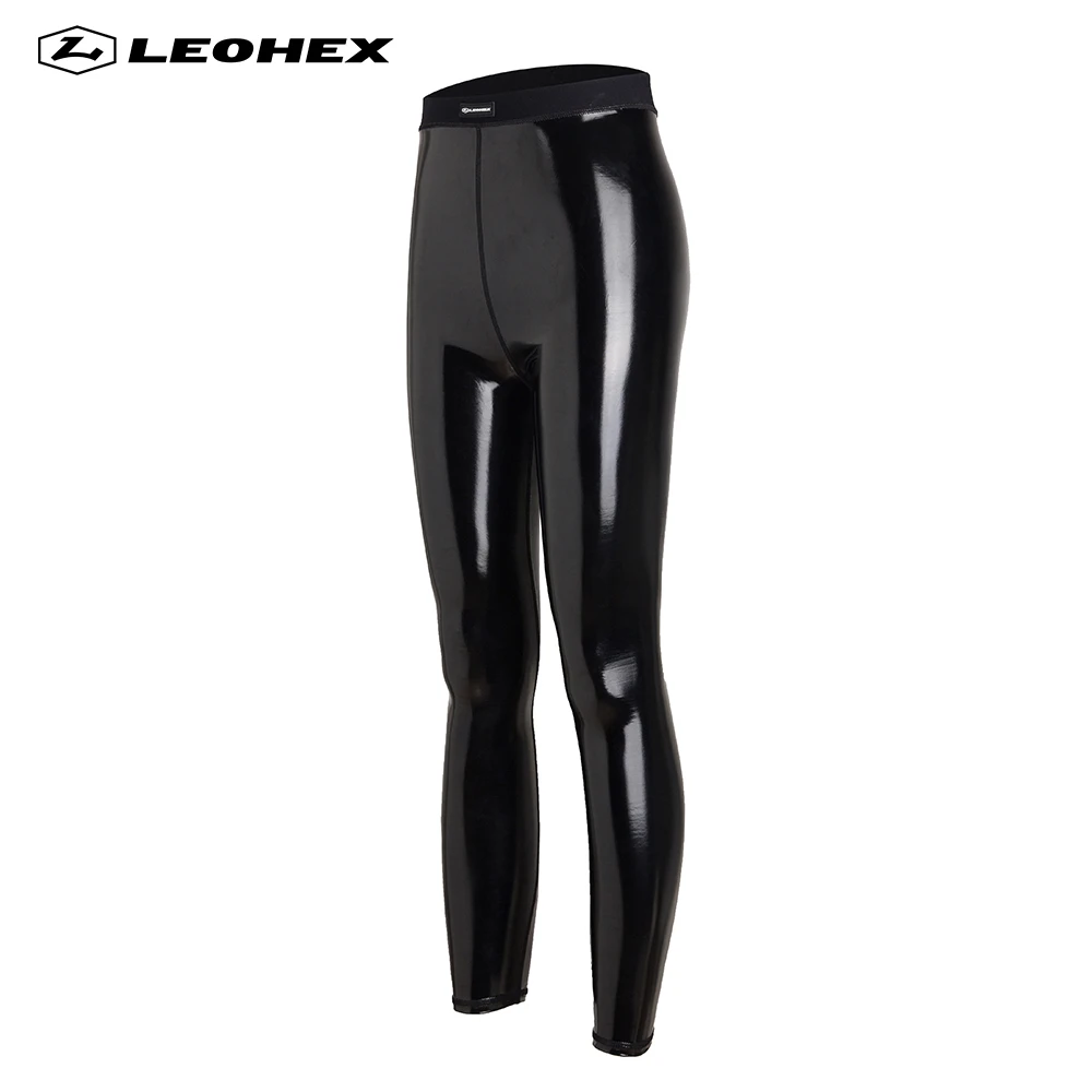 LEOHEX-Calças femininas de couro PU, leggings elásticas na cintura alta, calças finas não rachadas, moda