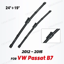  Wiper LHD Front Wiper Blades For VW Passat B7 2012 - 2015 Windshield Windscreen Window Car Rain Brushes 24