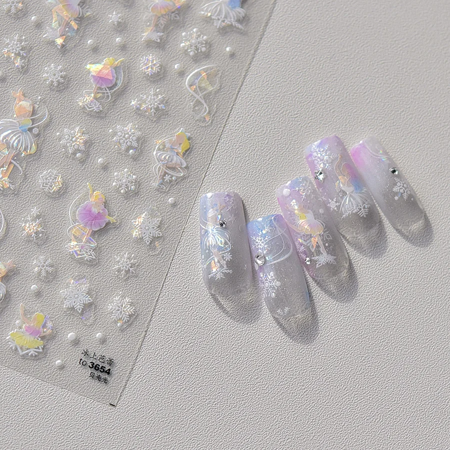 1 pc 5d Shell Licht Nagel Aufkleber hochwertige Fragment Glitter rosa niedlichen Weihnachten Serie Nagel Aufkleber Design dekorative Aufkleber