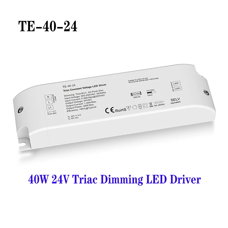 Skydance LED Triac Dimming Driver 40W 75W 12V 24V Constant Voltage PWM Digital Dimmable Single color LED strip Dimming