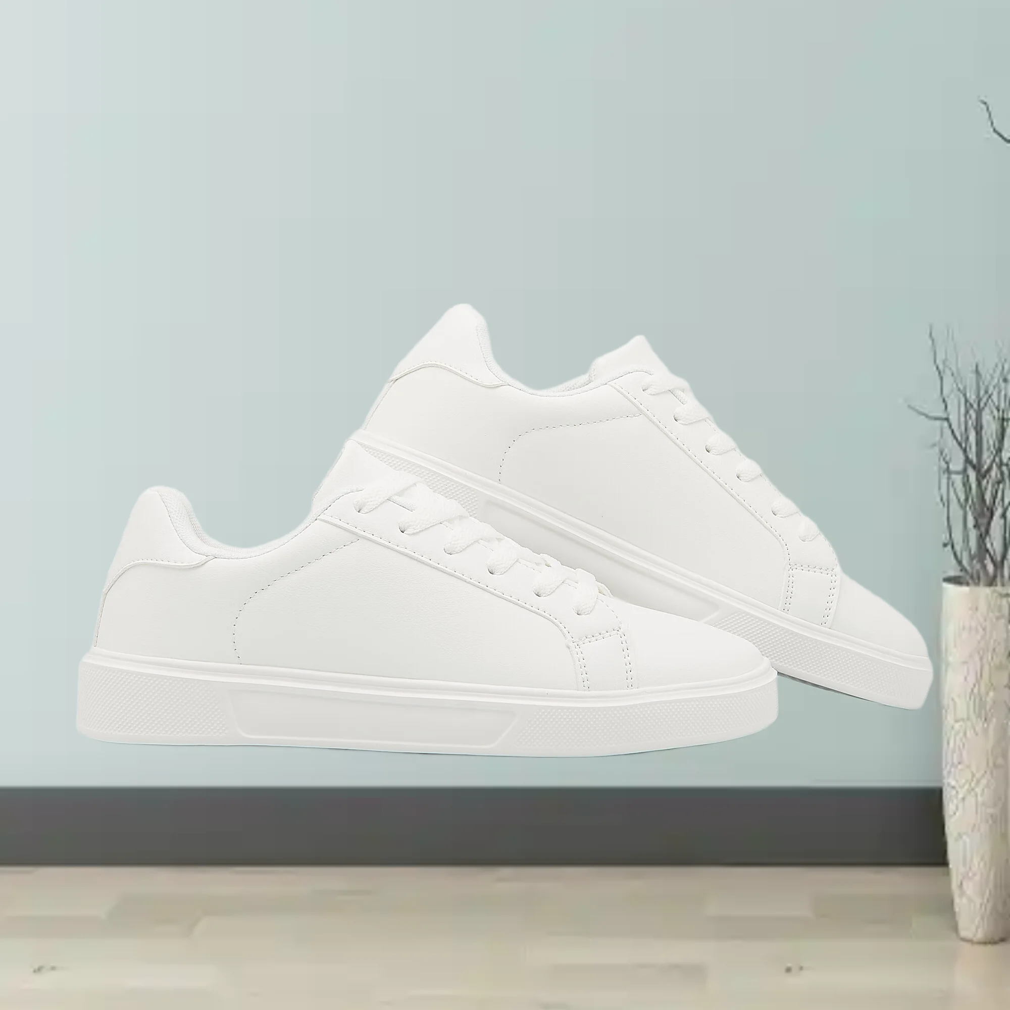 

White Board Shoes for Men and Women 2025 New Style Thick Sole Height Increasing Versatile Casual Shoes Anti Slip White Shoes